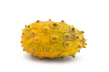 Kiwano fruit close-up isolated on white background