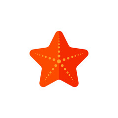 Flat Design Style Starfish icon. mollusk invertebrate sea animal. coral marine animal. sea stars logo starshaped echinodermata class Asteroidea. vector illustration design on white background. EPS 10