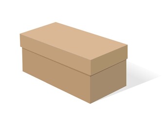 cardboard box with a lid. gift wrapping for gifts. color vector illustration