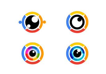 Eye vision icon set - eye symbol. flat eye sign vector. colorful eye icons
