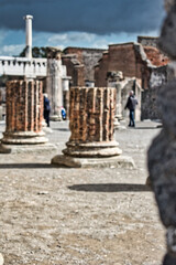 Pompeii ancient archaeological excavations without tourists because of the crown virus covid-19