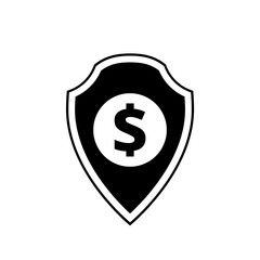 Guaranty shield icon isolated on white background