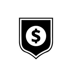 Guaranty shield icon isolated on white background