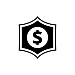 Guaranty shield icon isolated on white background