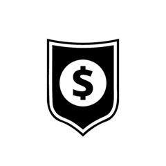 Guaranty shield icon isolated on white background