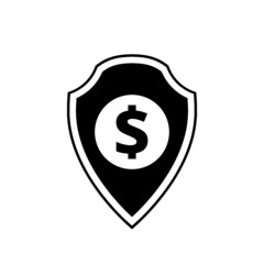 Guaranty shield icon isolated on white background