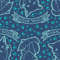Kitty Final Boss Seamless Surface Patter Design