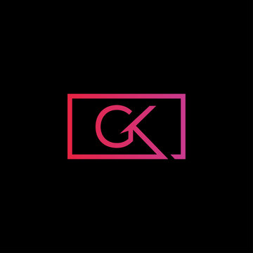 Creative initial letter GK square logo design concept vector