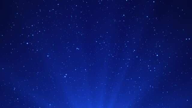 Particle animation with a mysterious blue background that shines beautifully like a star in the night sky