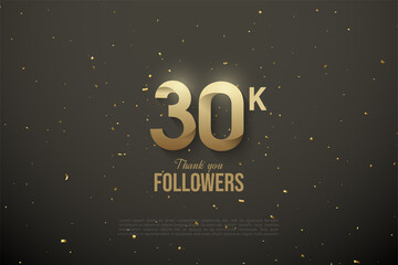 30k followers background with numbers side by side with stars.