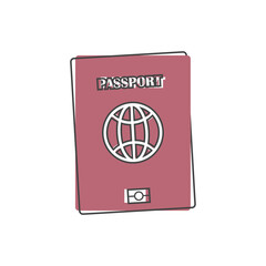 Passport vector icon cartoon style on white isolated background.