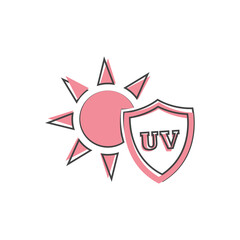 UV protection vector icon on