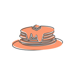 Pancake vector icon on cartoon style on white isolated background.