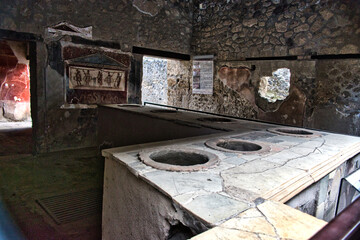 Pompeii, ancient archaeological excavations without tourists because of the crown virus covid-19