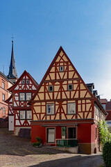 Fachwerkhäuser in der Altstadt von Klingenberg am Main in Unterfranken, Bayern in Deutschland 