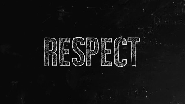 Respect concept written on blackboard. Respect, also called esteem, is a positive feeling or action shown towards someone or something considered important, or held in high esteem or regard