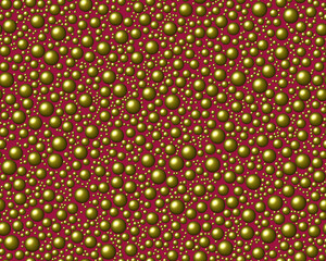 Golden red lights, spheres, bubbles, background with dots
