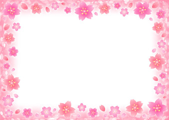 ふんわり桜のフレーム　ピンク