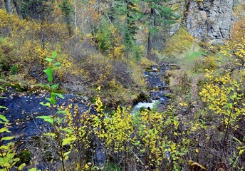 Tourist places of Gorny Altai, Emurlinsky waterfall.