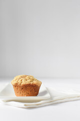 Homemade crumb muffin, streusel muffin, vanilla coffee cake muffin