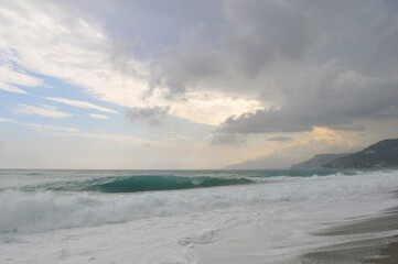 Waves and Clouds on the Sea. Varigotti, Italy