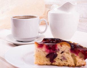 delicious freshly baked berry pie on a rustic background