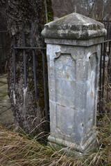 old stone in cemetery