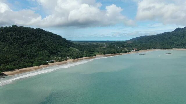 The Telok / Teluk Melano Coastline and Beach at the most southern tip of the Tanjung Datu part of Sarawak and Borneo Island