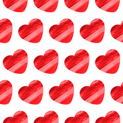 Pattern of red hearts. For festive postcards design, packages, wallpapers, decorations, stickers and prints.