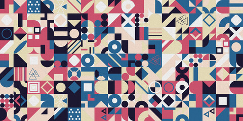 Decorative ornament of geometric shapes. Colorful geometric pattern background