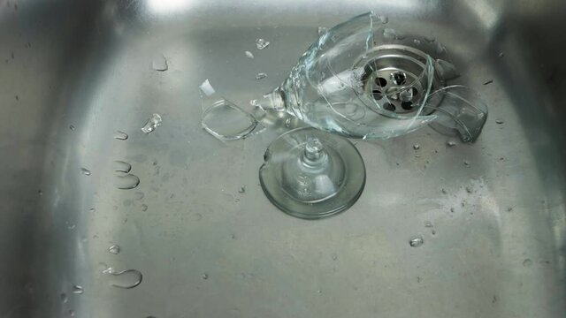 Removing glass shards from broken wine glasses