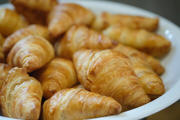 Croissant bread on buffet line