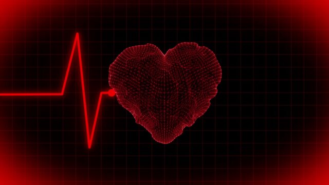 heart beat wave monitor graph loop animation