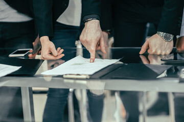 close up. business colleagues discussing financial data.