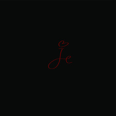 je initial handwriting logo for identity