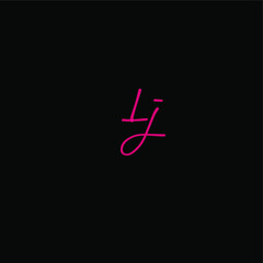 Lj initial handwriting logo for identity
