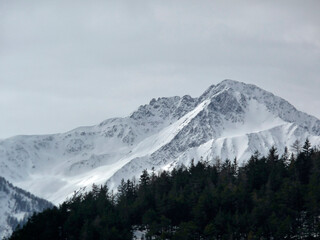 Fototapeta na wymiar Winter mountain panorama in Seefeld, Tyrol, Austria