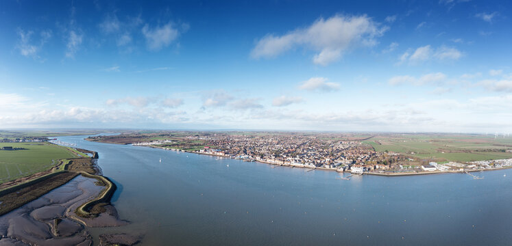 panoramic view of the river crouch in essex england