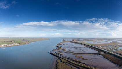 panoramic view of the river crouch in essex england
