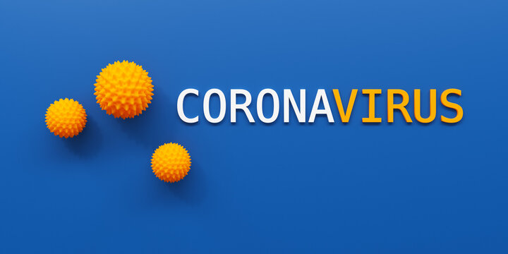 corona virus covid 19 symbol on blue background