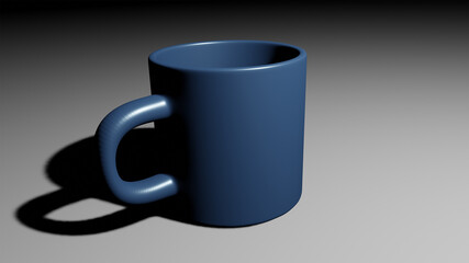 cup of coffee on blue background