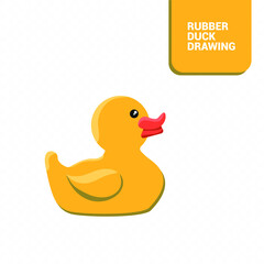 Vector image. Drawing of a duckling toy. Image of a rubber duck for children.