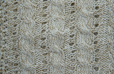 beige knitted pattern close up