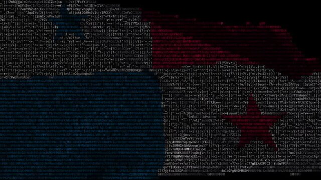 Moving digital flag of Panama on the display. Looping animation