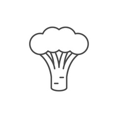 Broccoli line icon or vegetable concept