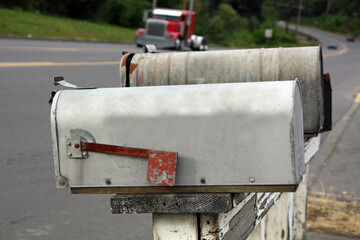 American mailbox beside the highway 