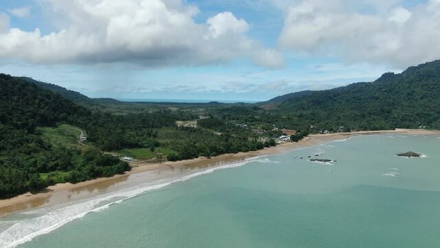 The Telok / Teluk Melano Coastline and Beach at the most southern tip of the Tanjung Datu part of Sarawak and Borneo Island