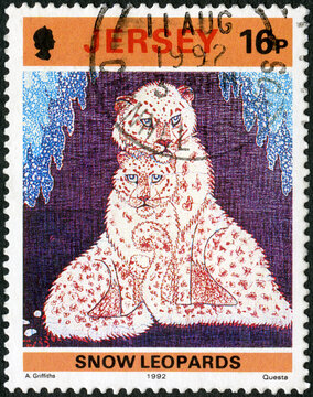 JERSEY - 1992: shows snow leopard, Batik, 1992