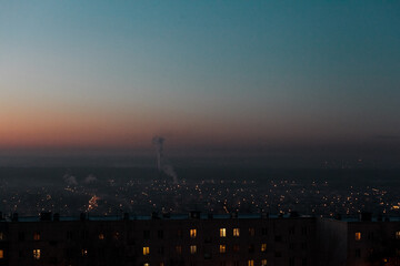 sunset over the city