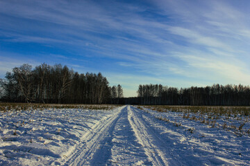 Fototapeta premium Road snow